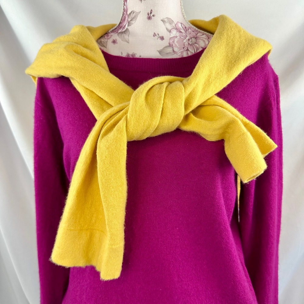 J.Crew XL Sweater Bundle 2 Wool Cotton Crewneck‎ Pink Yellow Womens Pullover